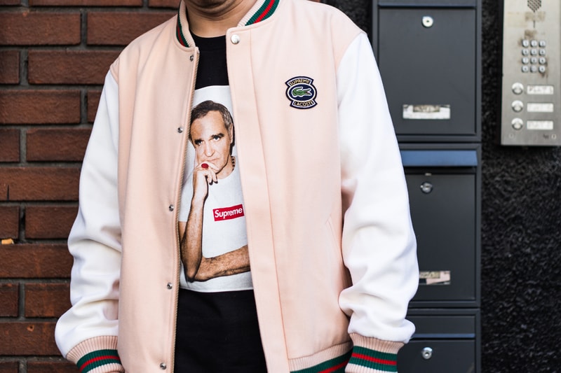 Supreme Lacoste Spring/Summer 2018 Street Style Street Snaps Soho London New York Stores Retail Velour Clothing