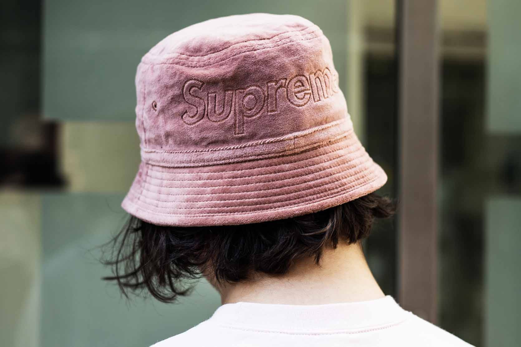 lacoste x supreme bucket hat