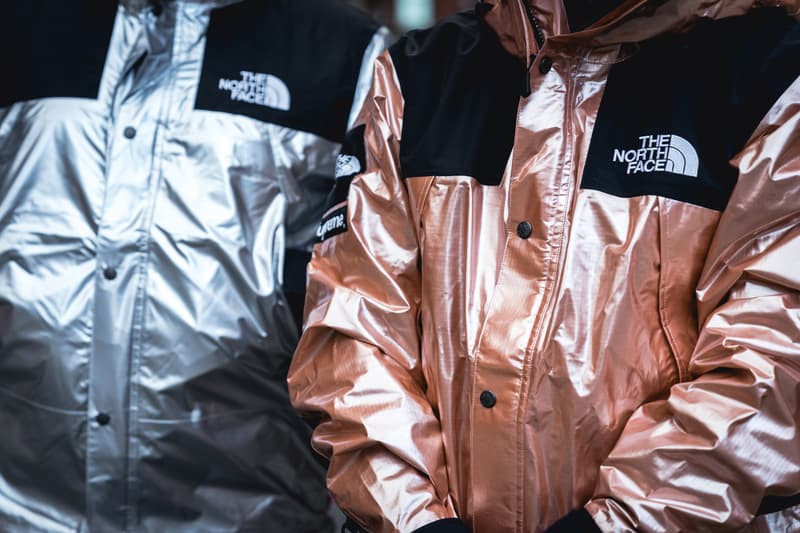 Supreme The North Face Spring/Summer 2018 Streetsnaps Street Style London Paris Tokyo New York Store Release Drop Soho Clothing For Sale Buy Shop Online Metallic