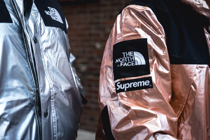 Supreme The North Face Spring/Summer 2018 Streetsnaps Street Style London Paris Tokyo New York Store Release Drop Soho Clothing For Sale Buy Shop Online Metallic