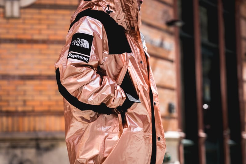 supreme x tnf rose gold