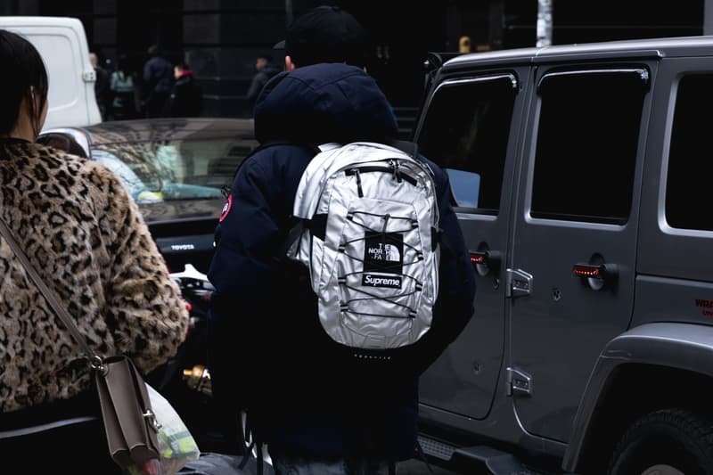 Supreme The North Face Spring/Summer 2018 Streetsnaps Street Style London Paris Tokyo New York Store Release Drop Soho Clothing For Sale Buy Shop Online Metallic