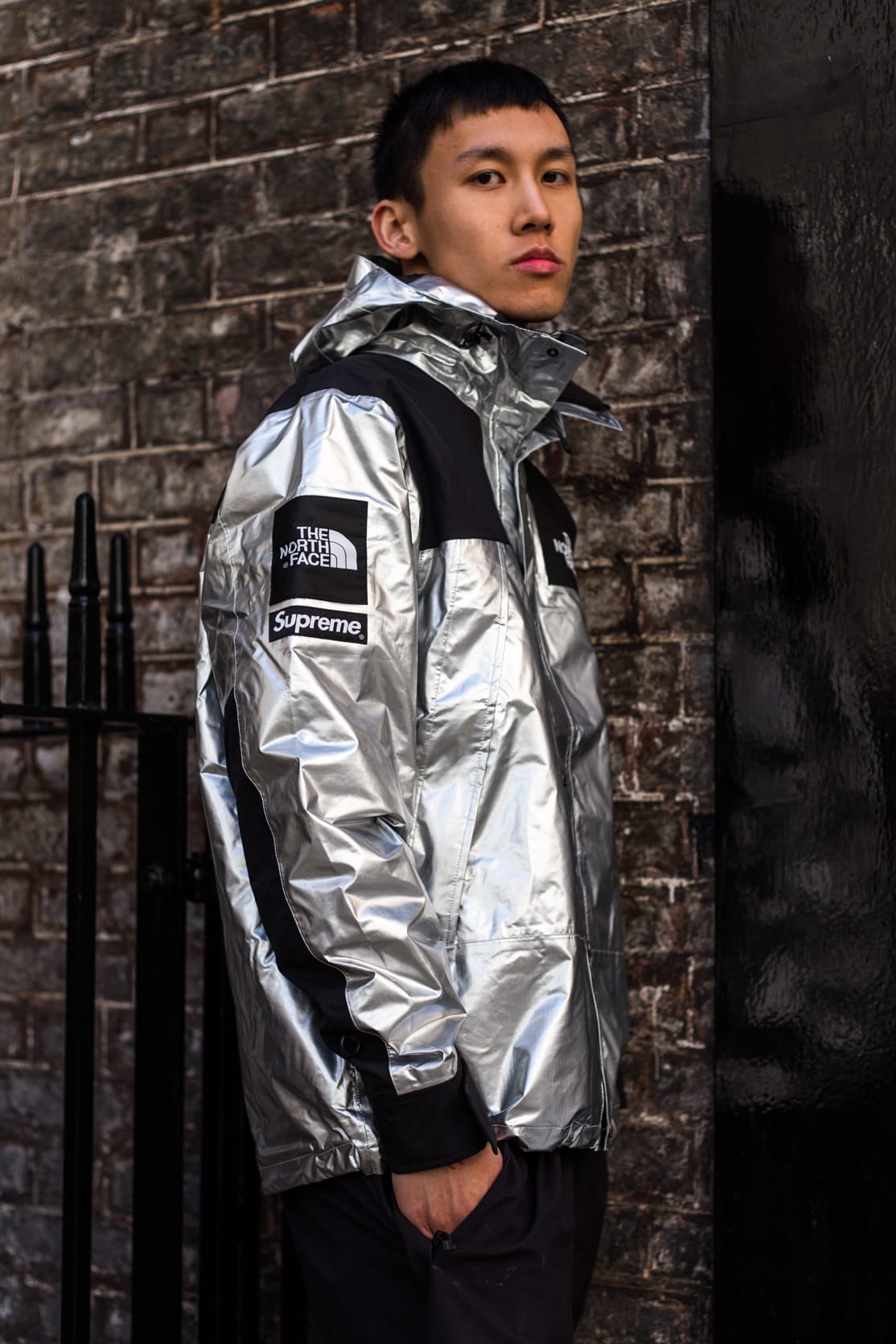 north face silver jacket