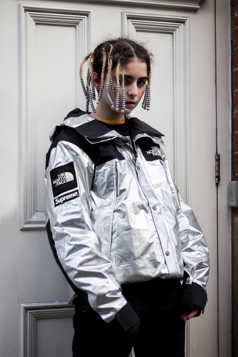 Supreme The North Face Spring/Summer 2018 Streetsnaps Street Style London Paris Tokyo New York Store Release Drop Soho Clothing For Sale Buy Shop Online Metallic