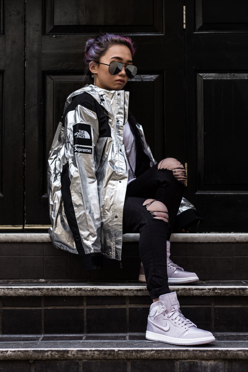 Supreme The North Face Spring/Summer 2018 Streetsnaps Street Style London Paris Tokyo New York Store Release Drop Soho Clothing For Sale Buy Shop Online Metallic