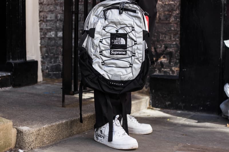 Supreme The North Face Spring/Summer 2018 Streetsnaps Street Style London Paris Tokyo New York Store Release Drop Soho Clothing For Sale Buy Shop Online Metallic