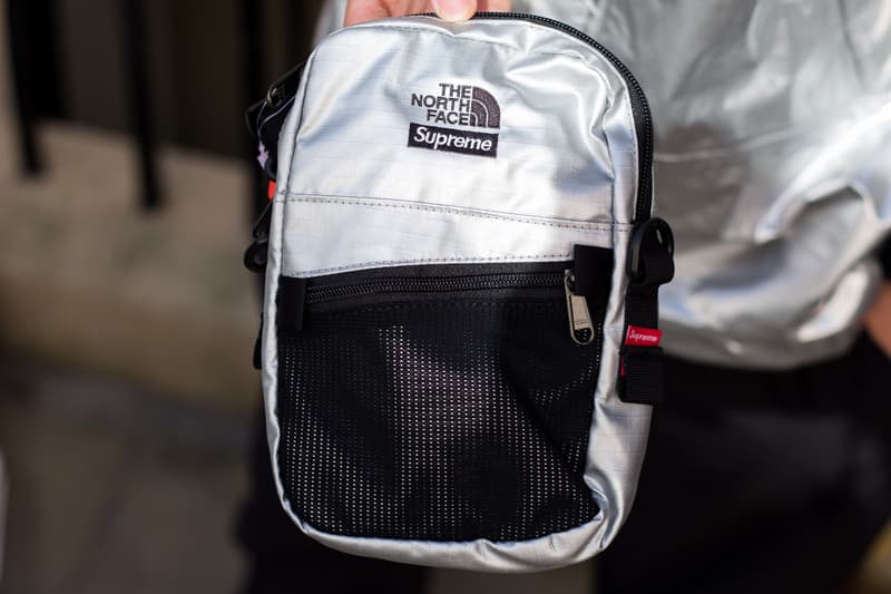 Supreme The North Face Spring/Summer 2018 Streetsnaps Street Style London Paris Tokyo New York Store Release Drop Soho Clothing For Sale Buy Shop Online Metallic