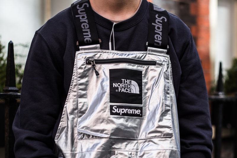 Supreme The North Face Spring/Summer 2018 Streetsnaps Street Style London Paris Tokyo New York Store Release Drop Soho Clothing For Sale Buy Shop Online Metallic