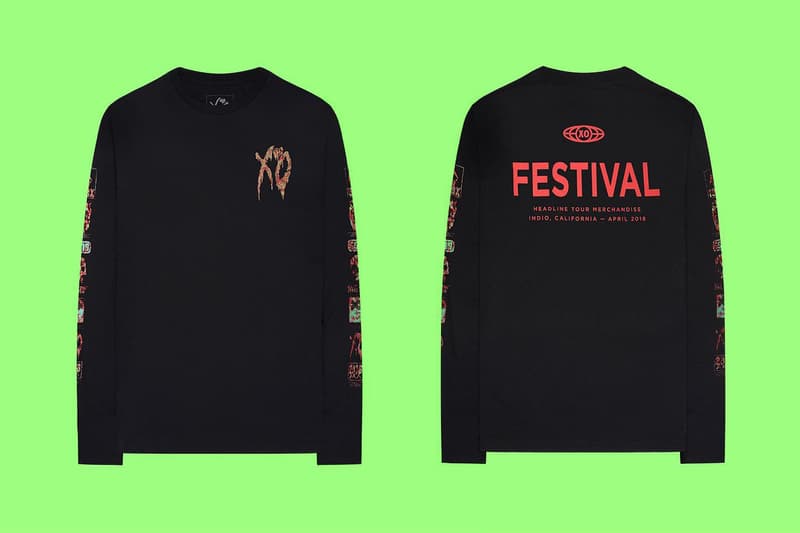 The Weeknd Limited edition Festival Merchandise XO star boy coach jacket long sleeved tee shirts coachella 