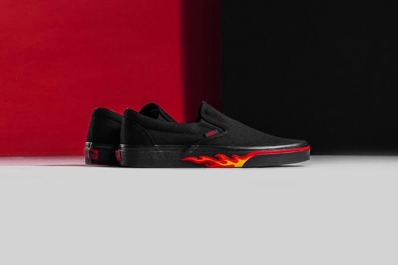 Vans Flame Wall Collection Authentic Slip-On Old Skool black red yellow release info