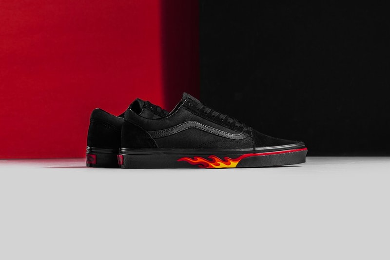 Vans Flame Wall Collection Authentic Slip-On Old Skool black red yellow release info
