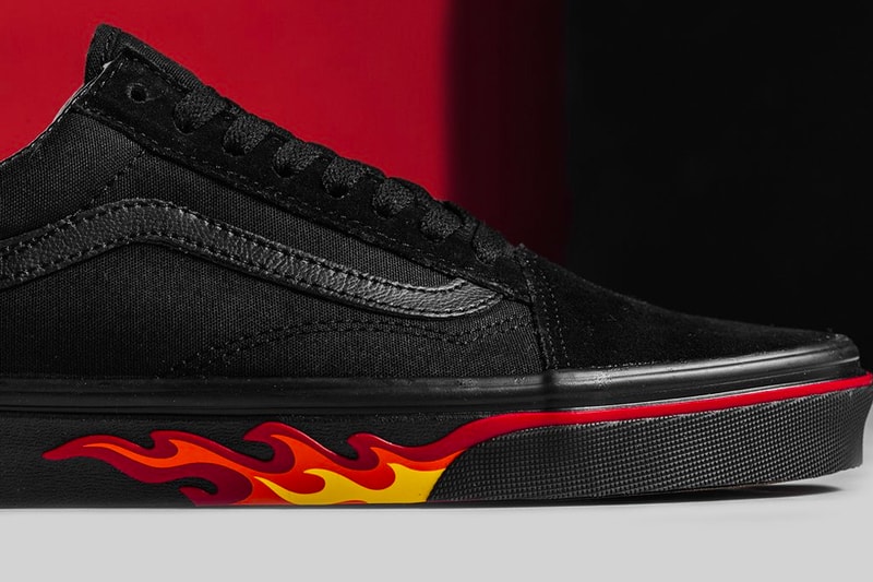 Vans Flame Wall Collection Authentic Slip-On Old Skool black red yellow release info