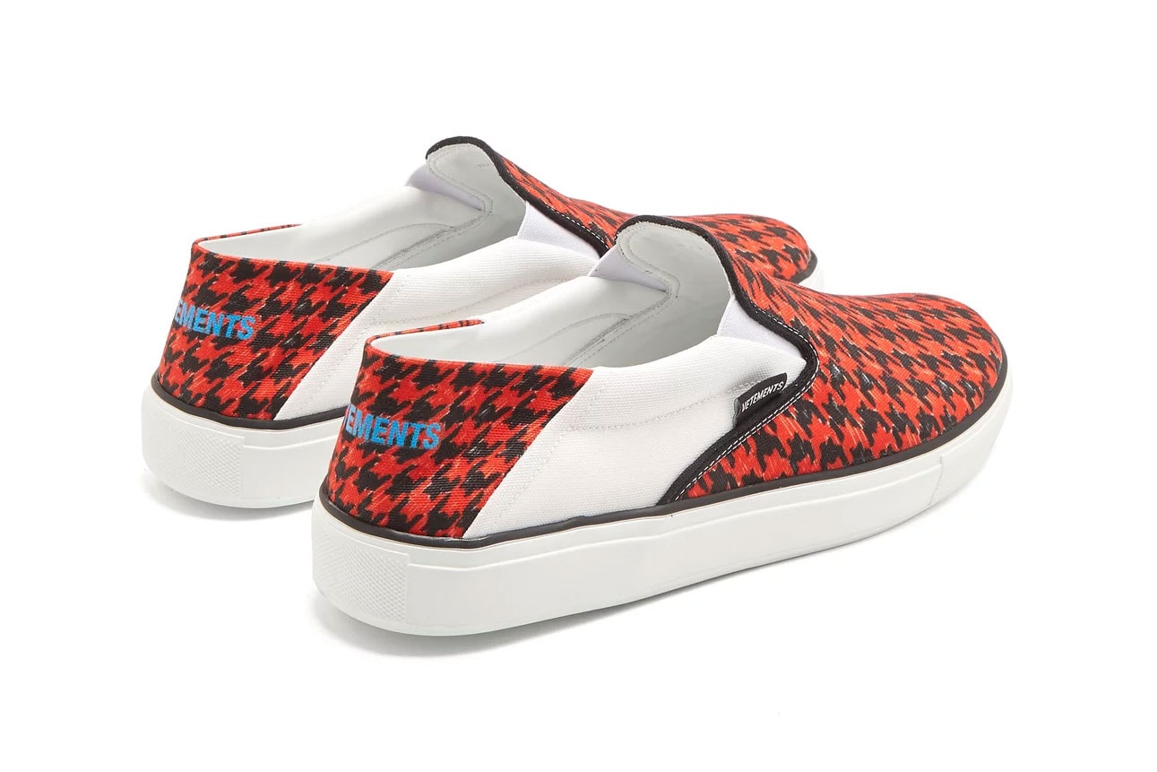 Vetements Houndstooth Slip-On release info sneakers footwear red black