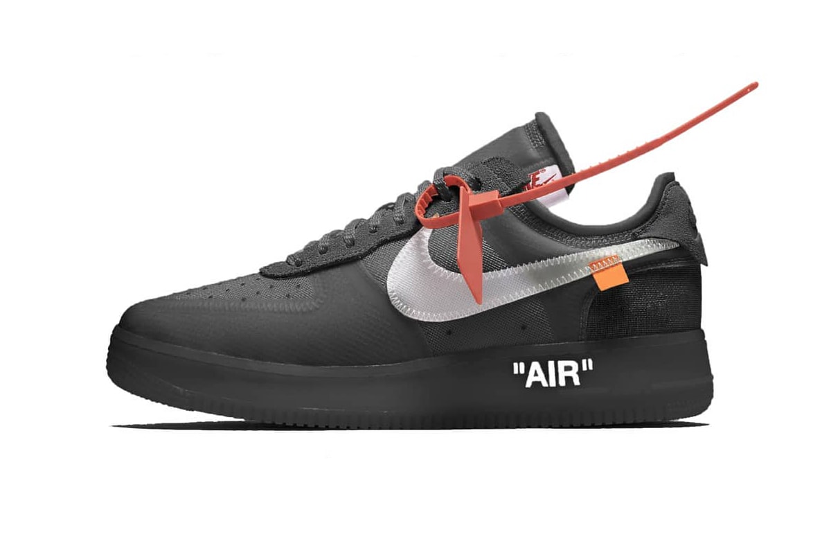 Virgil Abloh Nike Air Force 1 Low black footwear 2018 october off white release date info drop sneakers shoes footwear