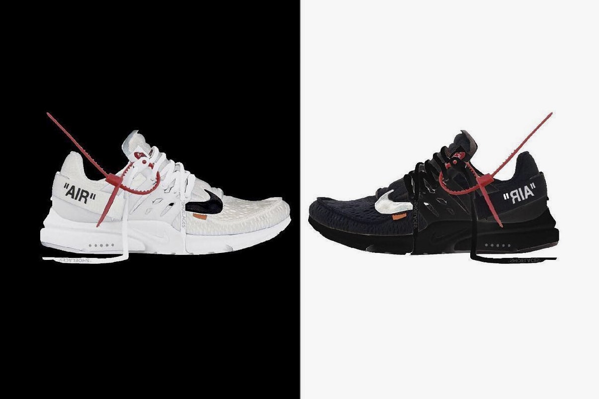 Virgil Abloh Nike Air Presto black white leak 2018 release date info drop sneakers shoes footwear collaboration the ten rumor leak