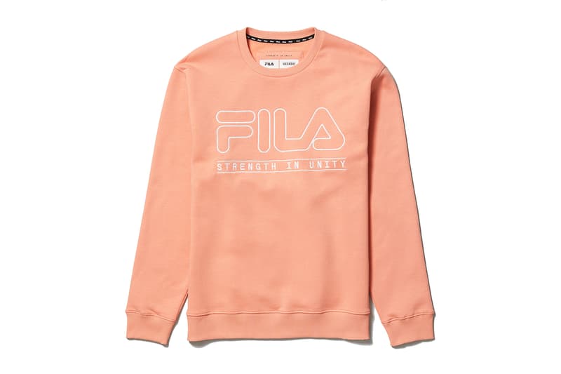 Weekday x Fila Spring/Summer 2018 SS18 Collaboration Collab 20-Piece Collection Releases April 18th In-Store April 19th Online Womenswear Menswear Joggers Leggings Shorts Windbreakers Sports Tops Tees Sweatshirts Light Grey Pure White Light Pink Blue Performance Athletic How to Cop Buy Purchase