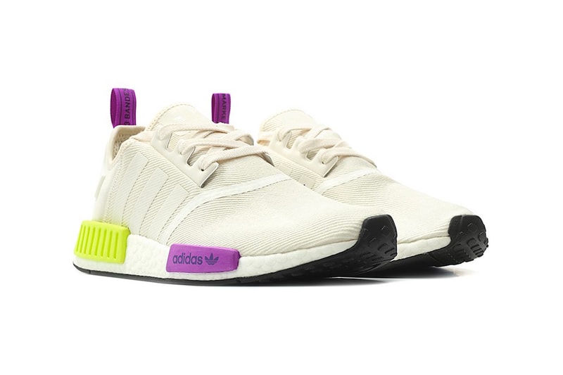 adidas NMD R1 Chalk White Semi Solar Yellow purple release info sneakers footwear