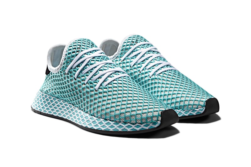 adidas Originals Deerupt x Parley for the Oceans Collab Collaboration Shoes Kicks Sneakers Trainers Product Release May 28 Cop Purchase Buy Available Coming Soon Duo Partnership Two-Special Edition Models Ocean Plastic Waste Pollution Raise Awareness Eco-Innovative Solutions Enviromental Issues