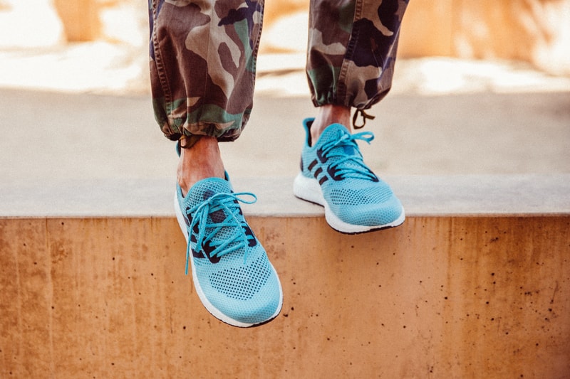 adidas Parley x SPEEDFACTORY AM4LA Release Info sneakers ocean la footwear running sports plastic pollution pollutants yarn boost