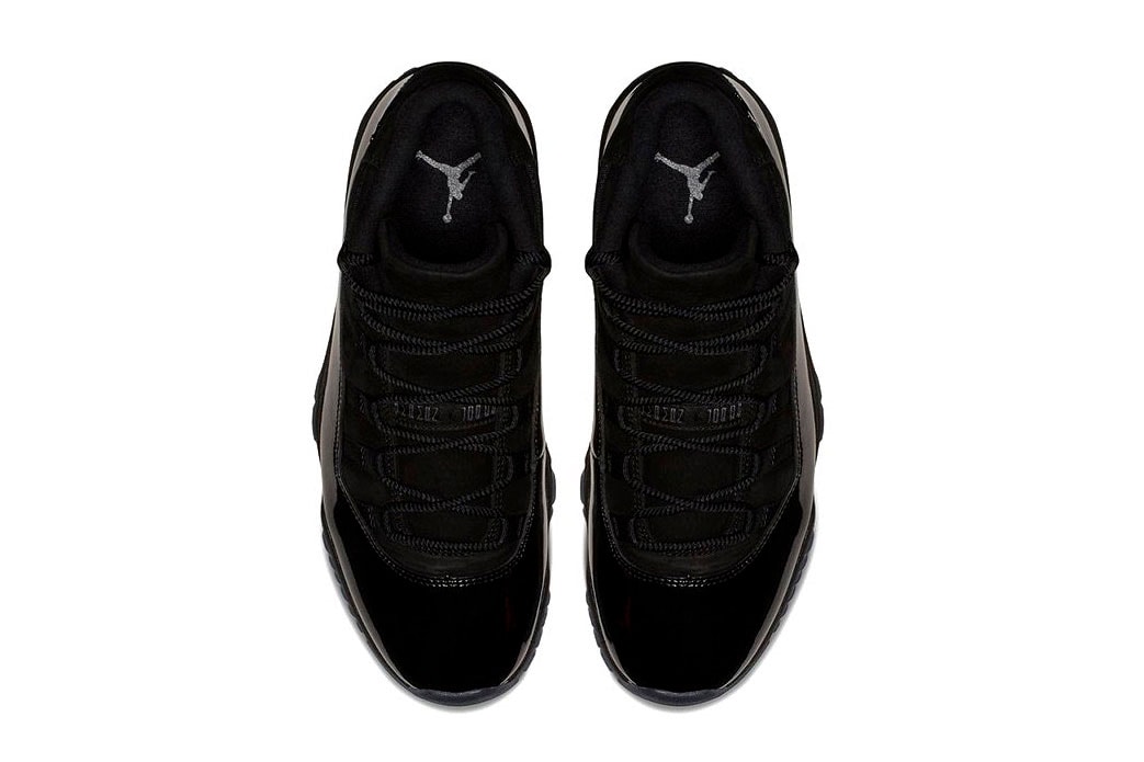 Air Jordan 11 “Cap and Gown” Release date black jordan brand prom night all black patent leather suede
