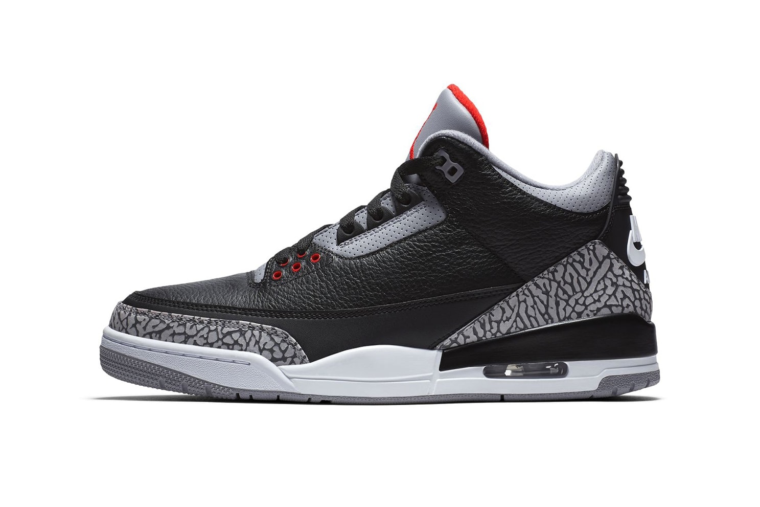 Air Jordan 3 Black Cement Restock grey red release info sneakers footwear michael jordan