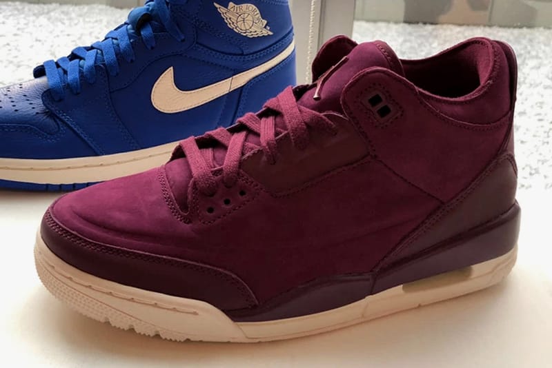 burgundy jordans 3