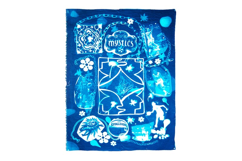 andrea bergart peace love basketball cyanotype fabric art artwork exhibitiona