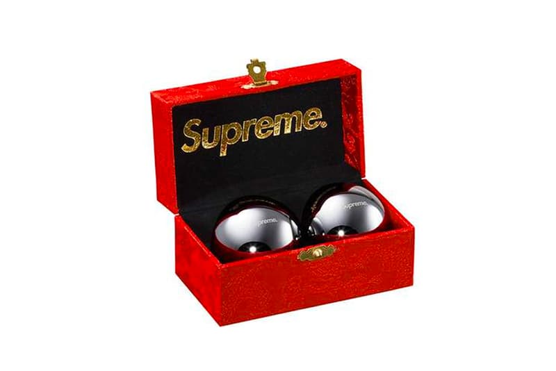 Artcurial C.R.E.A.M. Auction Supreme Grail Sale Prices Everlast Punching Bag Boxing Gloves Nate Lowman Shibuya Bullet Hole Spalding Basketball Fender Stratocaster White Kate Moss Print Coleman Folding Chair Baoding Stress Balls Bogo Box Logo