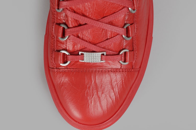 Balenciaga Arena Creased sneaker red leather release info footwear shoes