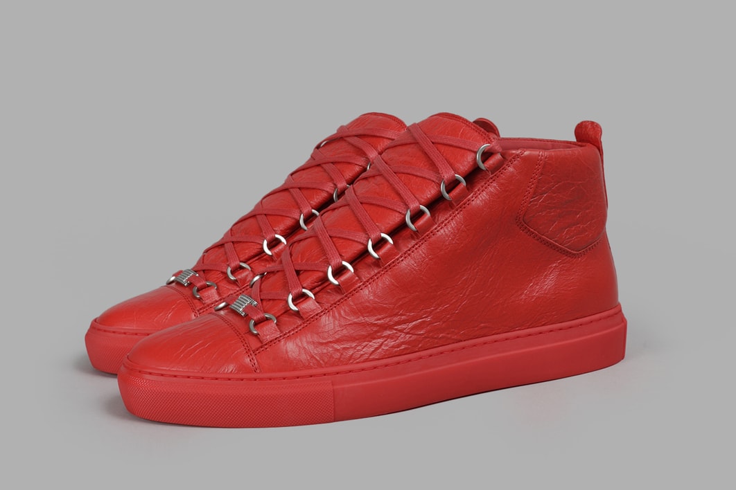 Balenciaga Arena Creased sneaker red leather release info footwear shoes