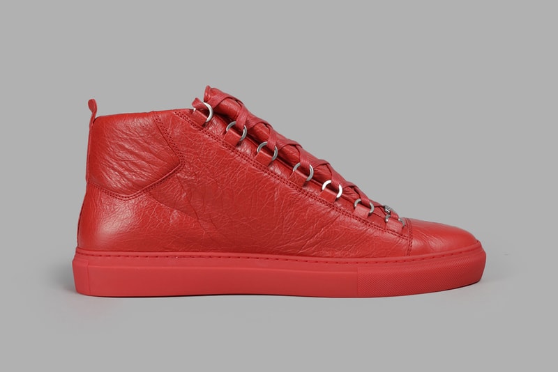 Balenciaga Arena Creased sneaker red leather release info footwear shoes