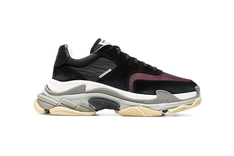 Balenciaga Triple S Sneaker Black Grey purple eggplant april may 2018 release date info drop shoes footwear