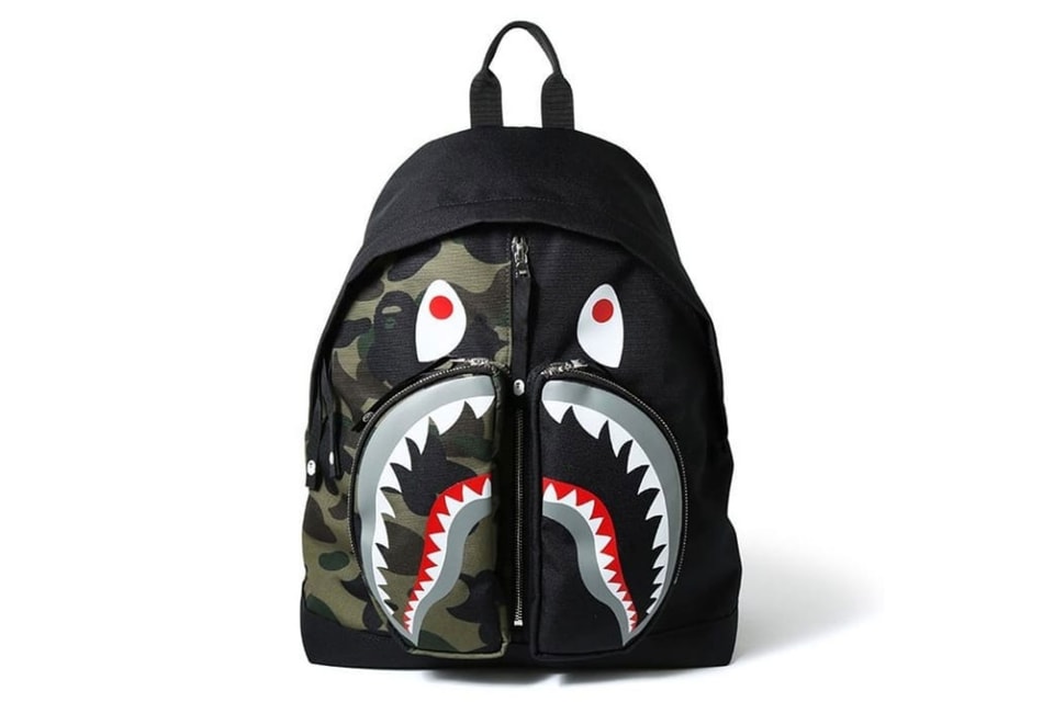 BAPE Yellow 1st Camo Shark Day Backpack