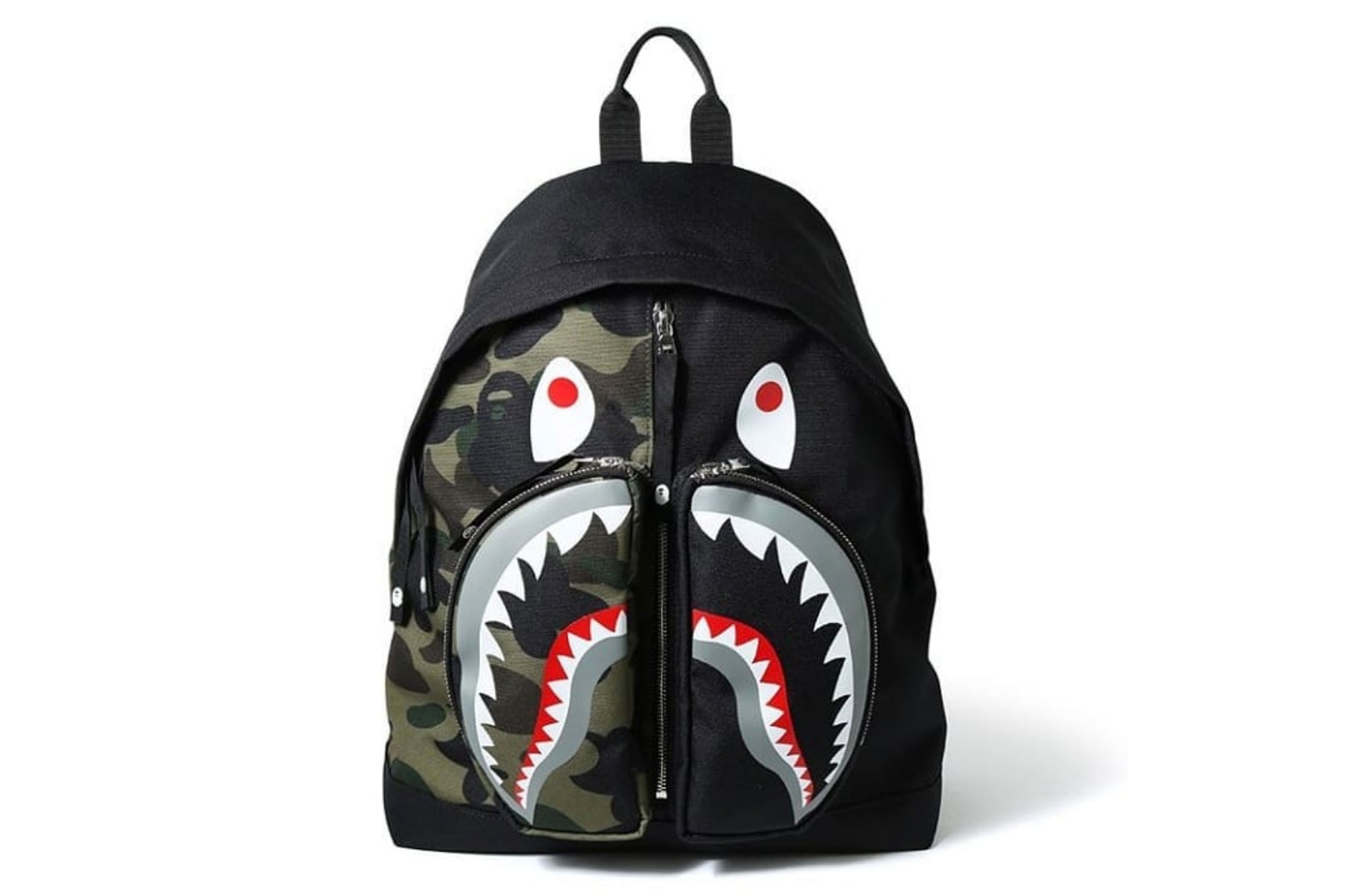 BAPE Black 1st Camo Shark Day Backpack A Bathing Ape