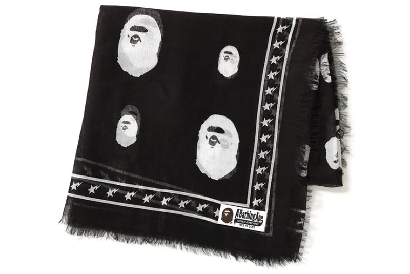 BAPE Ape Head Scarf Black may 12 2018 release date info drop a bathing ape