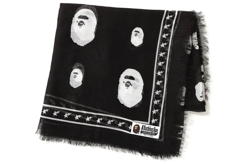 BAPE Ape Head Scarf Black may 12 2018 release date info drop a bathing ape