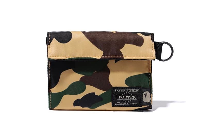 bape porter wallet yellow