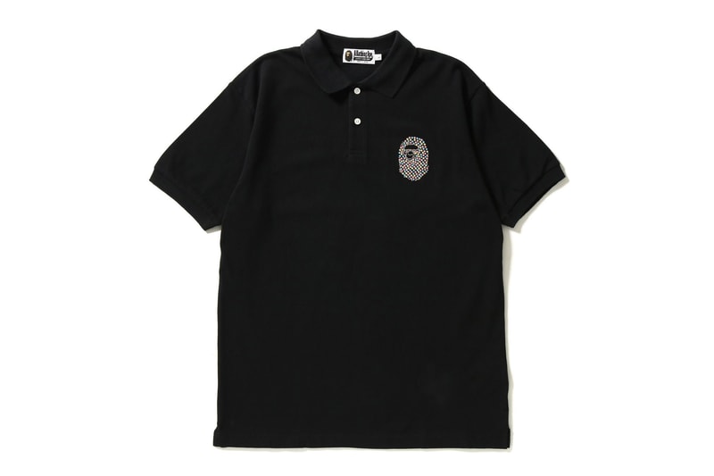 BAPE Swarovski Ape Head Polos black