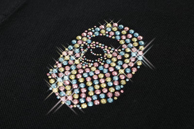 BAPE Swarovski Ape Head Polos black