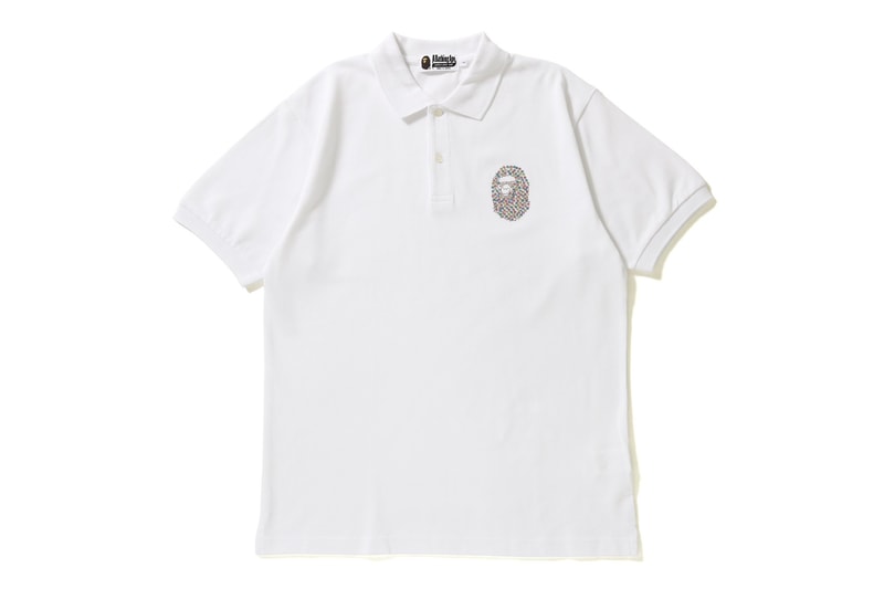BAPE Swarovski Ape Head Polos white