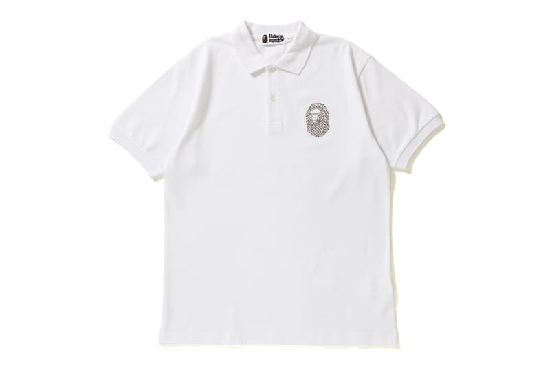 BAPE Swarovski Ape Head Polos white