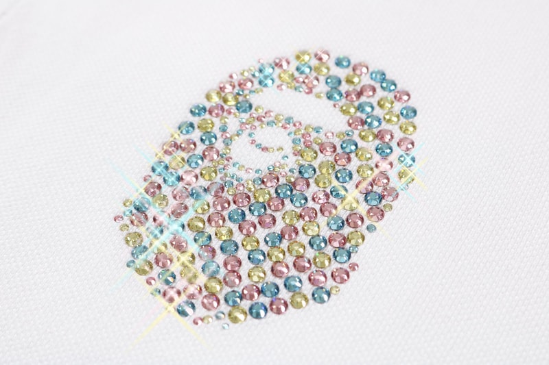 BAPE Swarovski Ape Head Polos white
