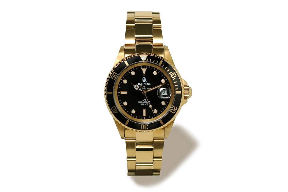 BAPE Type 1 BAPEX Black Dial Gold Silver Watches Timepieces