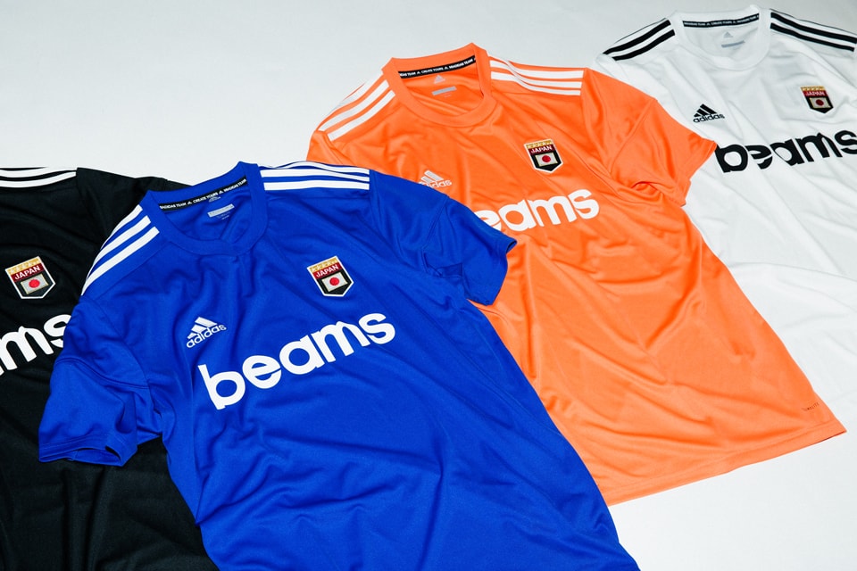 BEAMS adidas football Soccer Jerseys white blue black orange june 14 2018 release date info drop collaboration orange blue white black