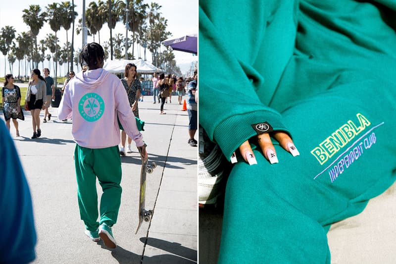 Benibla Spring 2018 collection lookbook los angeles release hoodies hats waist bags sweaters track pants