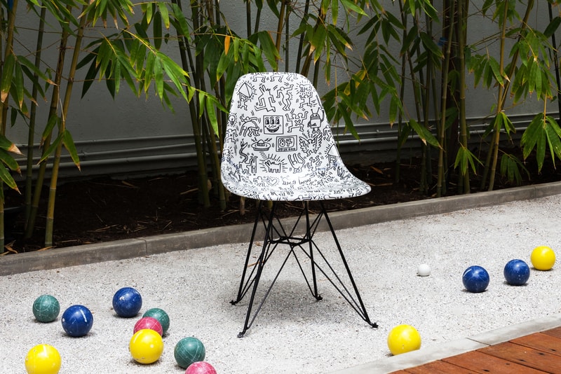 beyond the streets modernica case study side shell chair futura keith haring jean michel basquiat art artwork furniture house decor