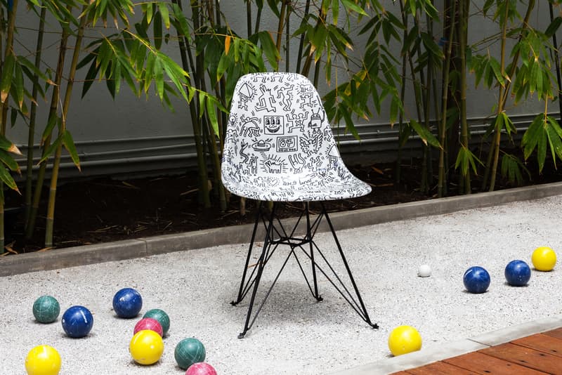 beyond the streets modernica case study side shell chair futura keith haring jean michel basquiat art artwork furniture house decor