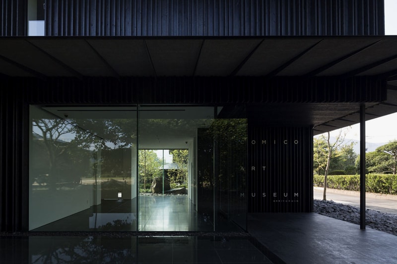 Comico Art Museum Complex Kengo Kuma Architect Exhibition Landscape Mountains Views Mount Yufu Warm-Colored Wood Interior Three Buildings 'Small Village' Pool