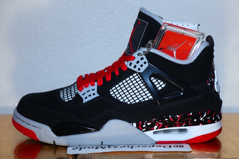 Drake Unreleased Air Jordan 4 Splatter Look Red Black Bred Brand OVO PE Sample