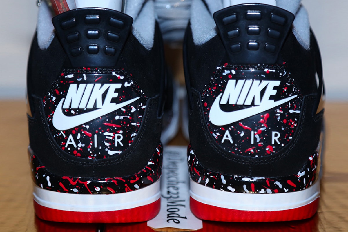 Drake Unreleased Air Jordan 4 Splatter Look Red Black Bred Brand OVO PE Sample